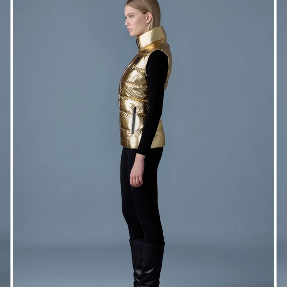 NWOT Mackage Metallic Gold Puffer Vest size L - Picture 4 of 7